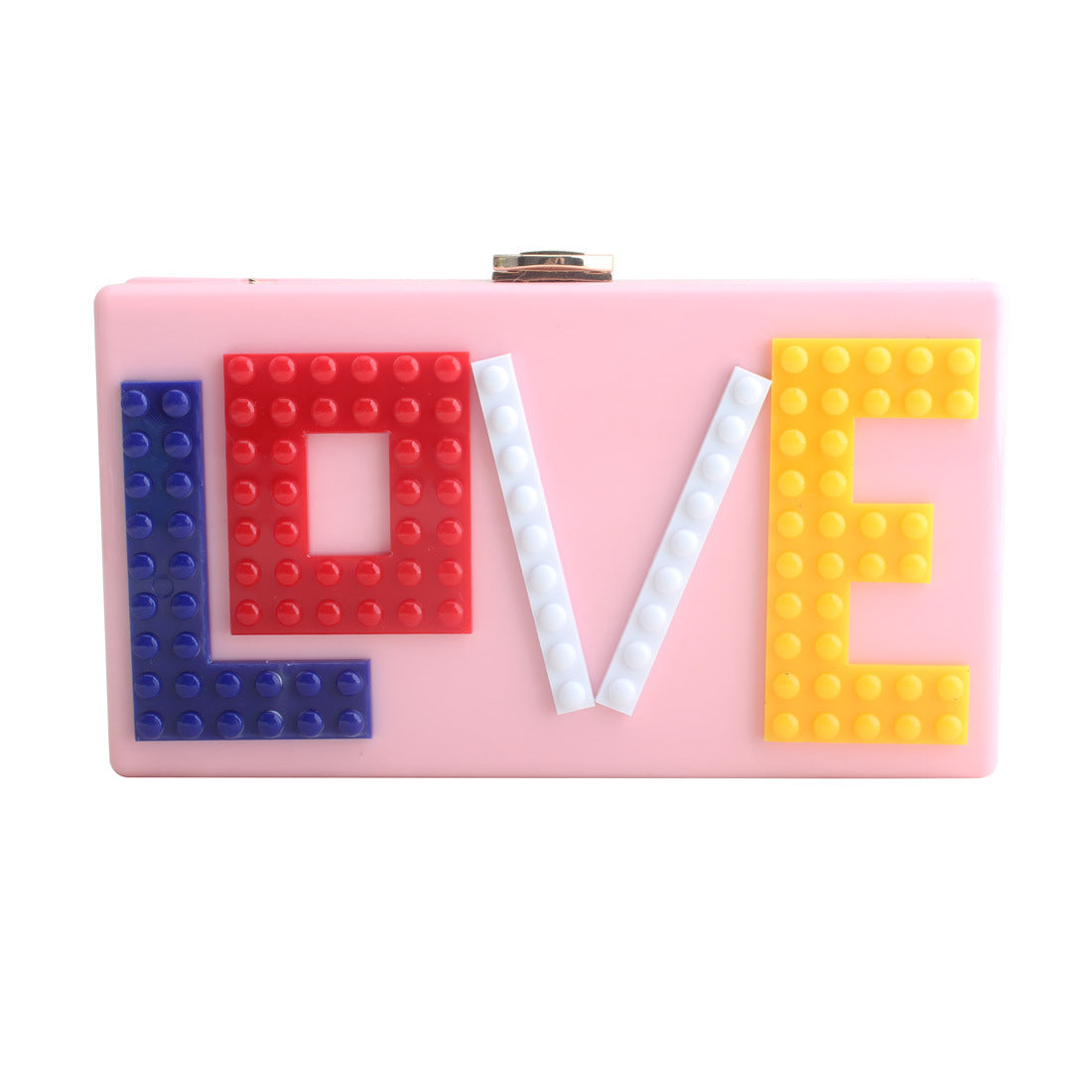 Letter Stitching One-shoulder/ Clutch Messenger Acrylic Bag