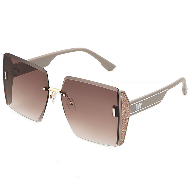 Rimless Cut-edge Square Sunglasses