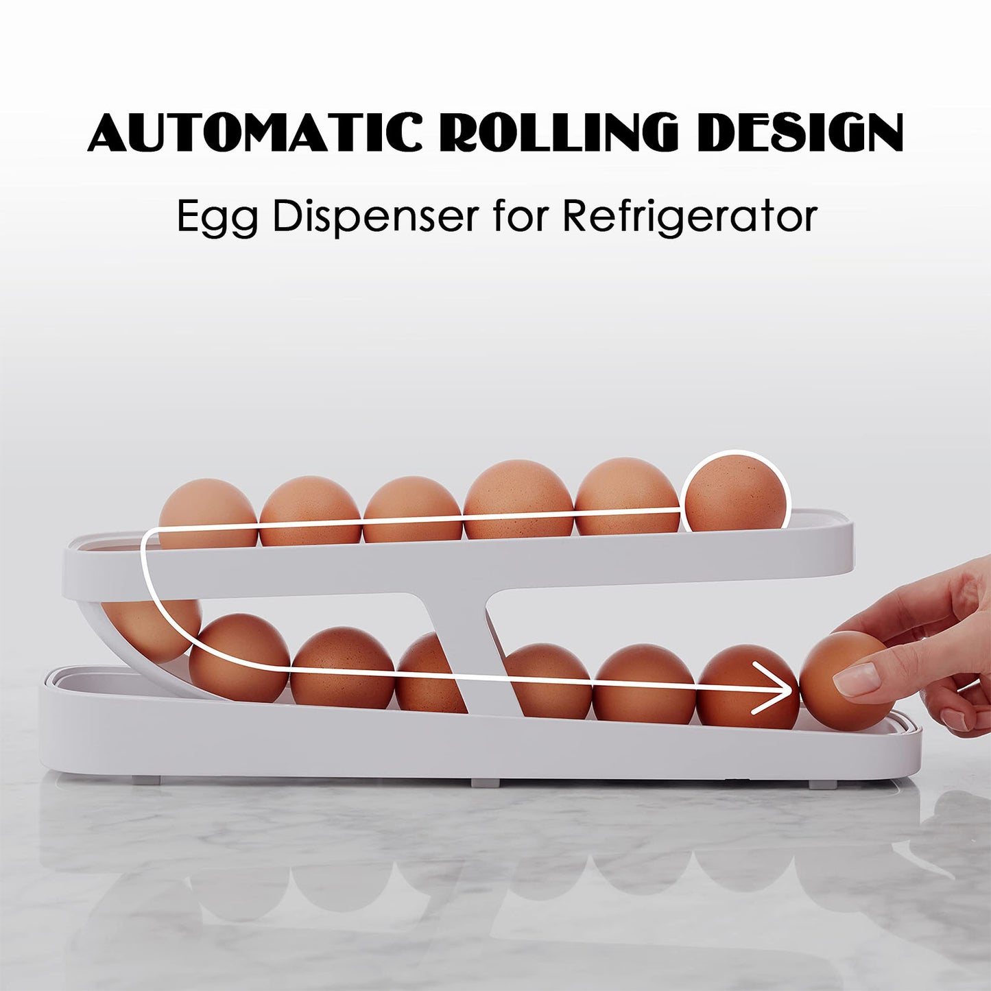 Rolldown Egg Rack Refrigerator Organizer