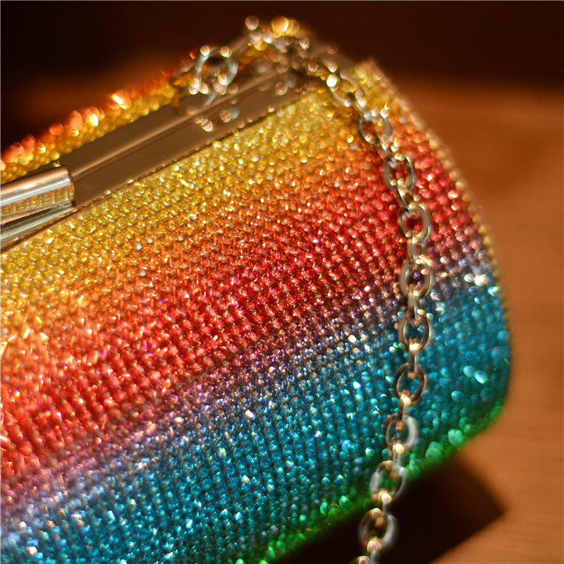 Rainbow Rhinestone Clutch/Purse Evening Bag