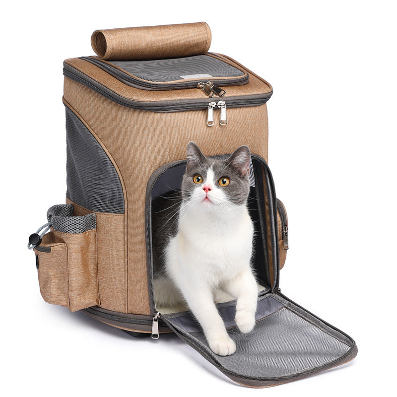 Portable Folding Trolley Pet Travel Backpack.
