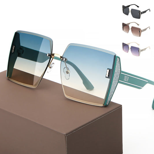 Rimless Cut-edge Square Sunglasses