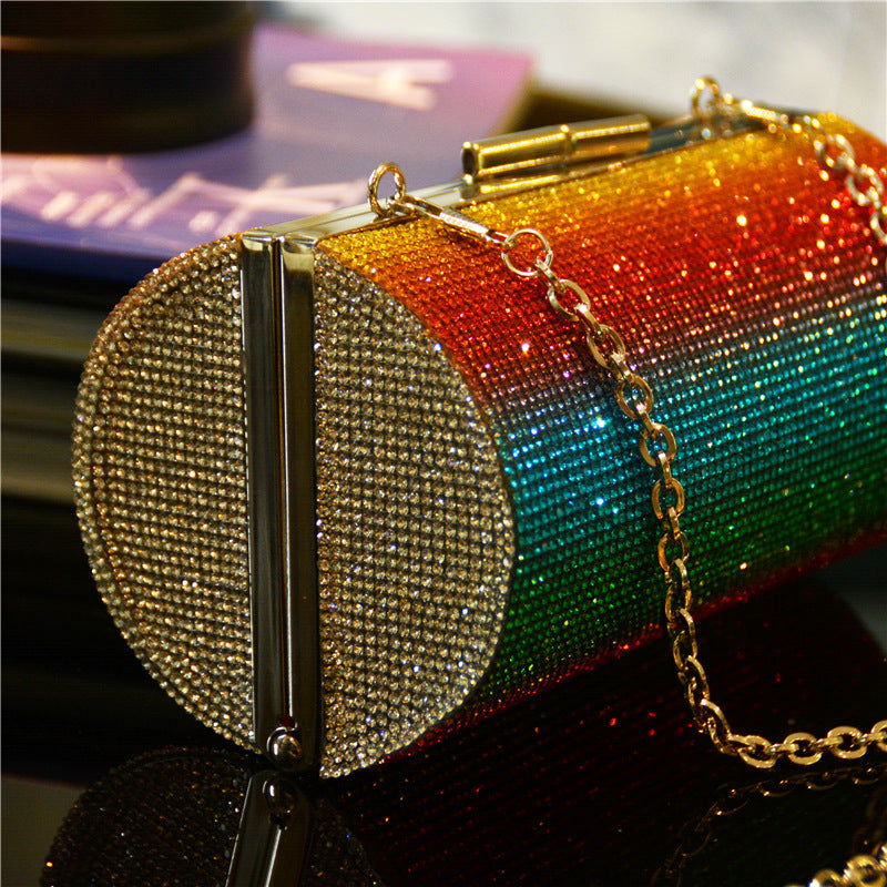 Rainbow Rhinestone Clutch/Purse Evening Bag