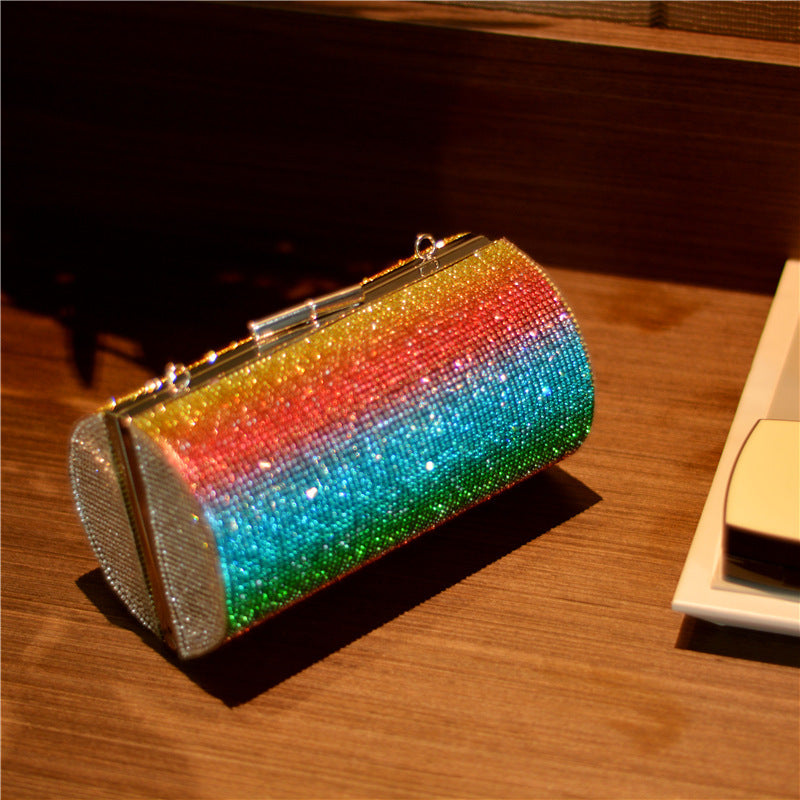 Rainbow Rhinestone Clutch/Purse Evening Bag