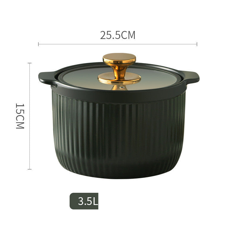 Nordic Glass Lid Casserole Soup Stew Pot