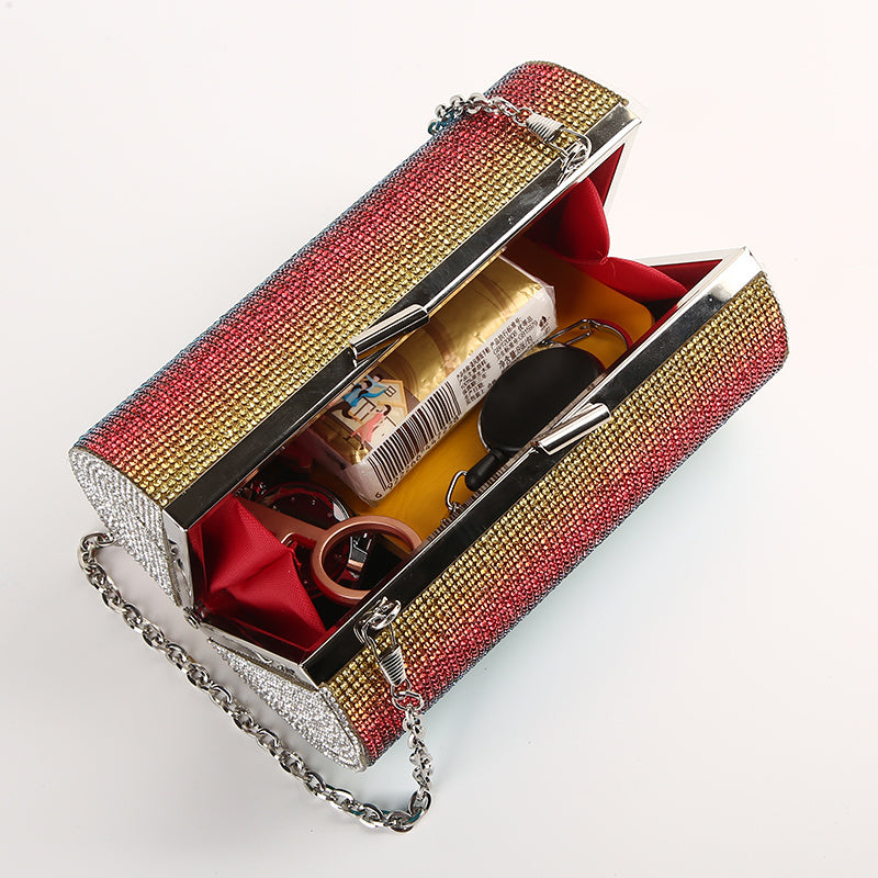 Rainbow Rhinestone Clutch/Purse Evening Bag