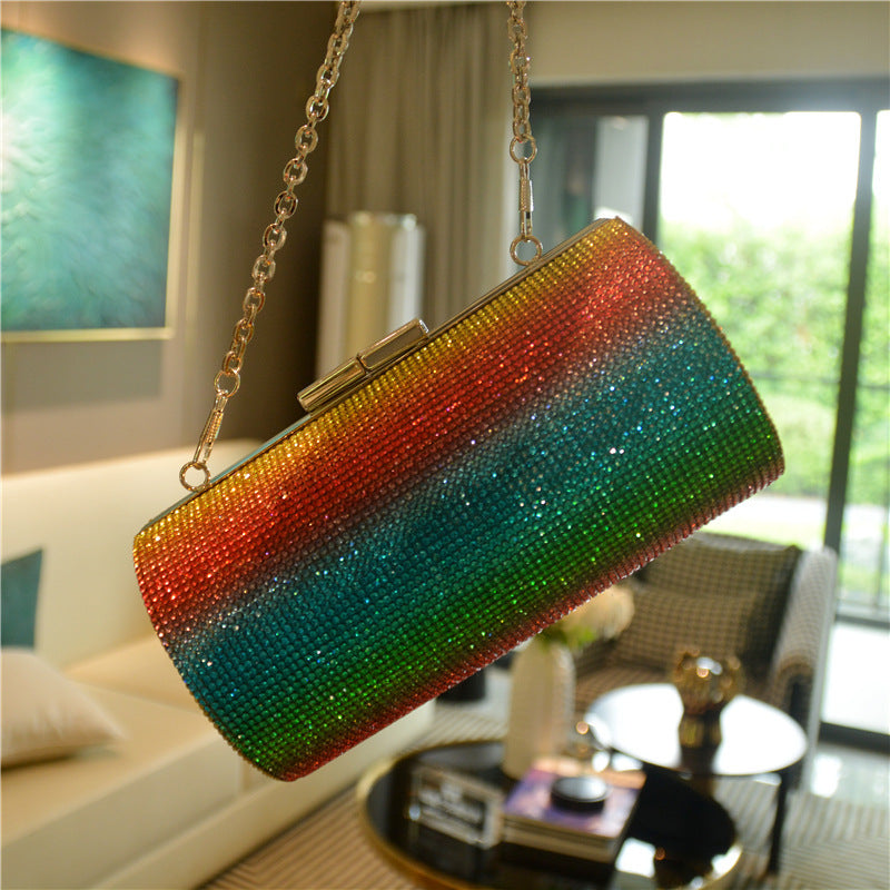 Rainbow Rhinestone Clutch/Purse Evening Bag