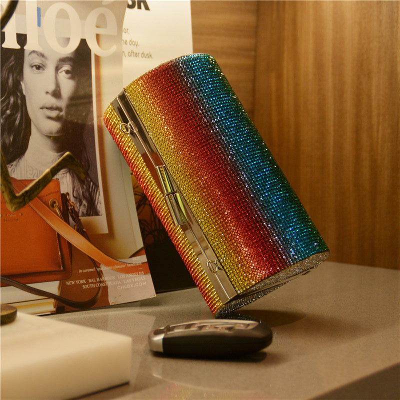 Rainbow Rhinestone Clutch/Purse Evening Bag