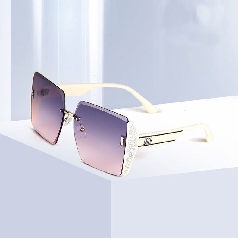 Rimless Cut-edge Square Sunglasses