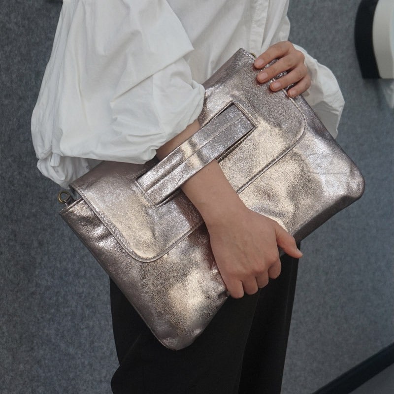 Retro Clutch Handbag With Crossbody Shoulder Sleeve