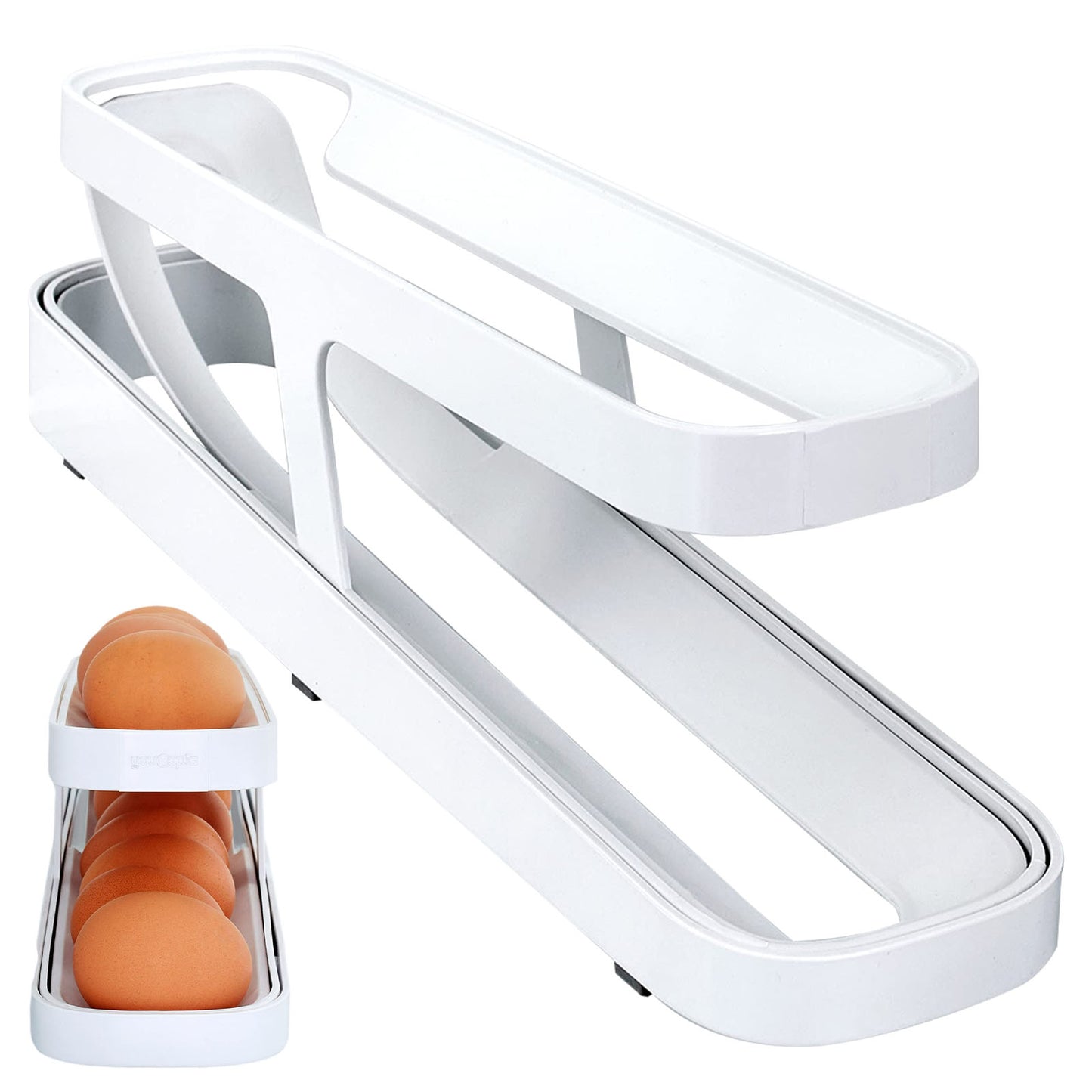 Rolldown Egg Rack Refrigerator Organizer