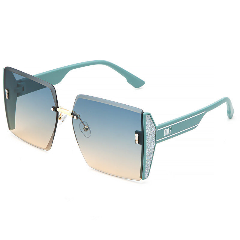 Rimless Cut-edge Square Sunglasses