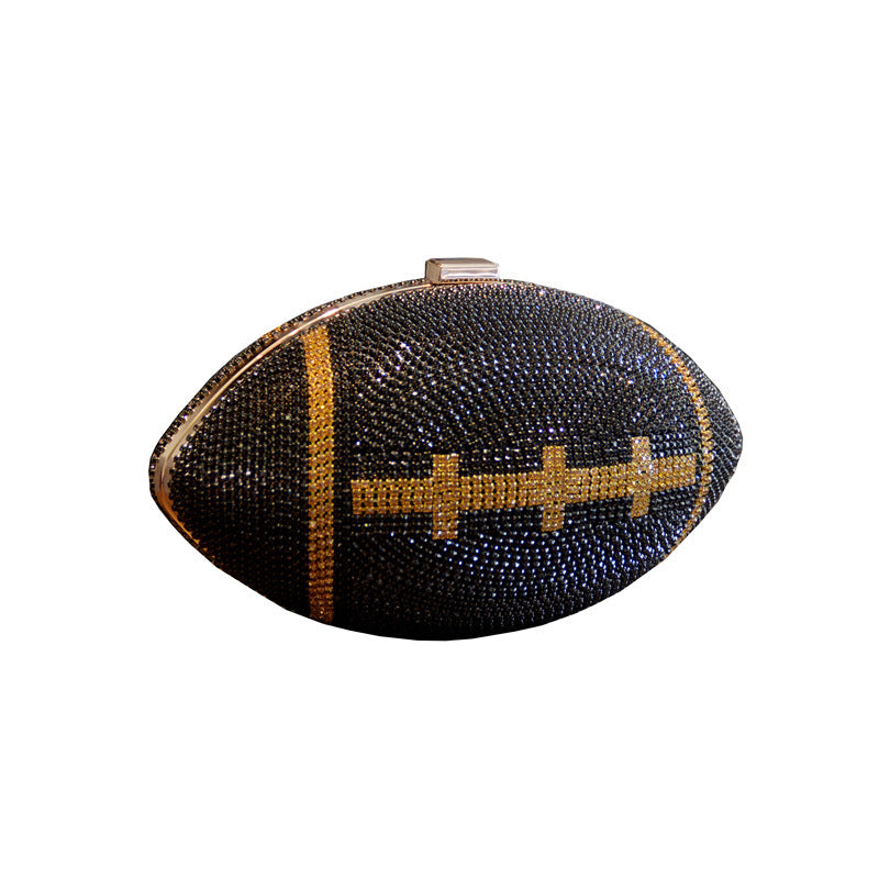 Women's Rhinestone Football Clutch Bag
