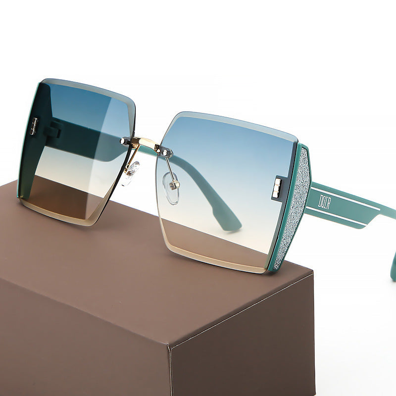 Rimless Cut-edge Square Sunglasses