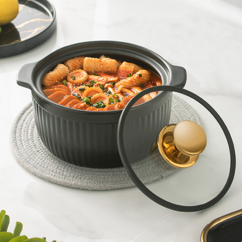 Nordic Glass Lid Casserole Soup Stew Pot