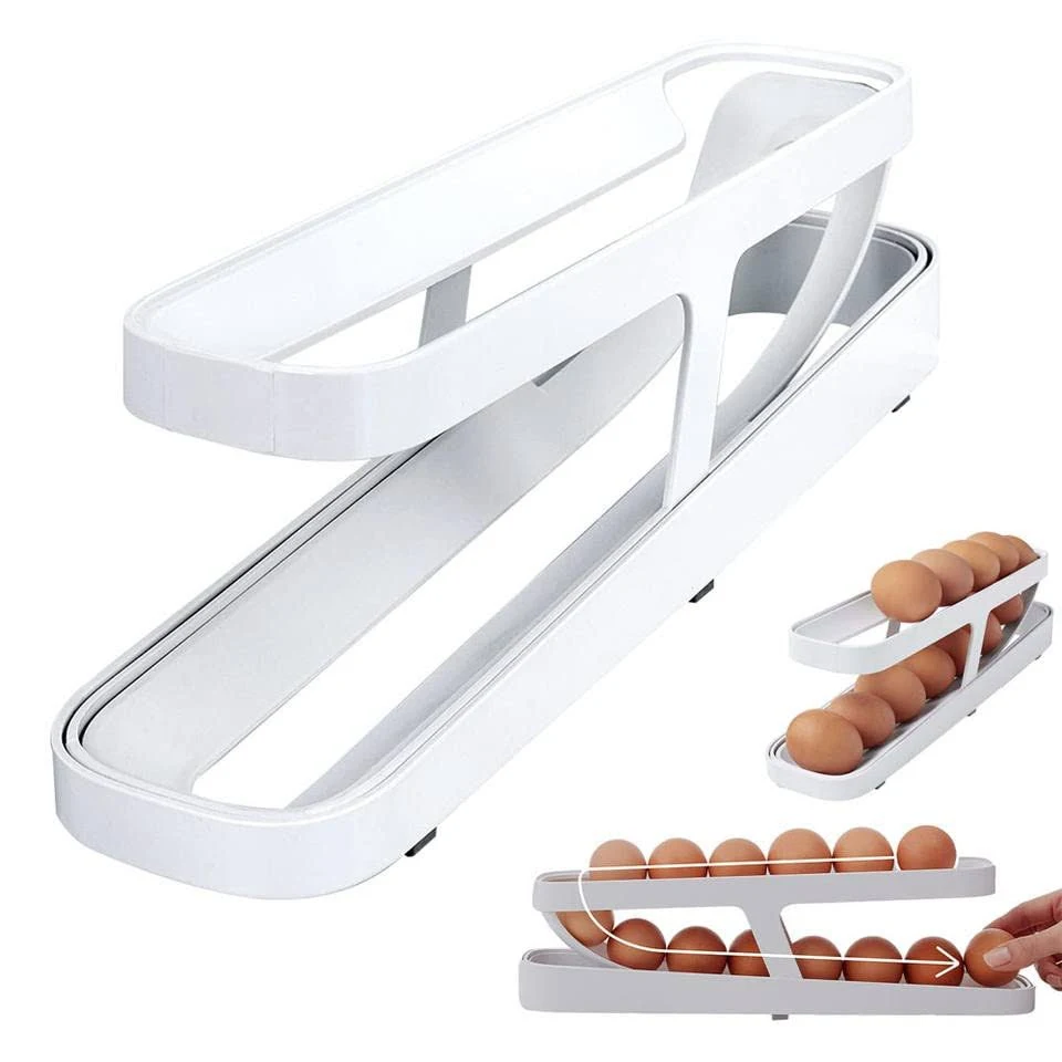 Rolldown Egg Rack Refrigerator Organizer