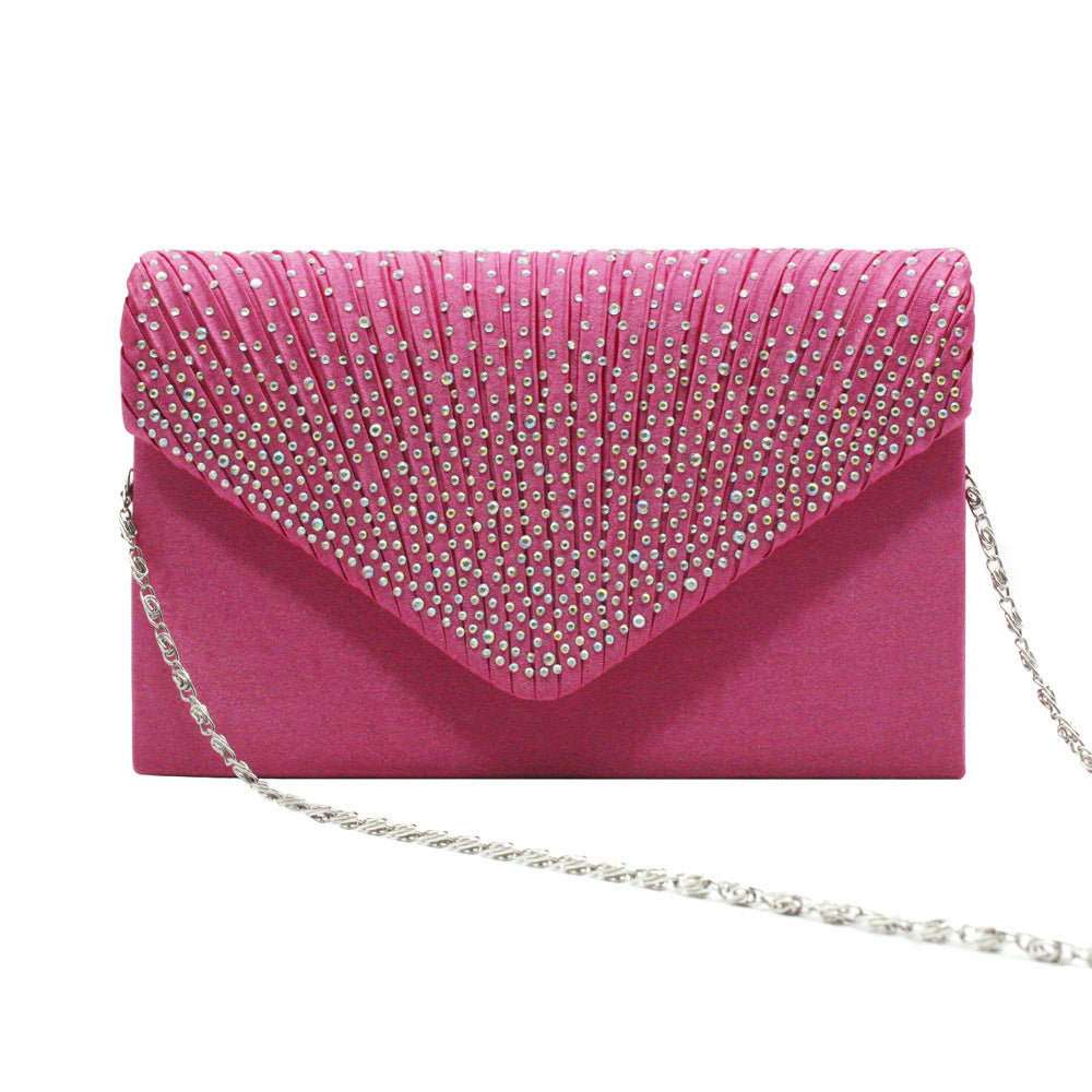 Satin European and American Clutch Chain Cross-shoulder Bag