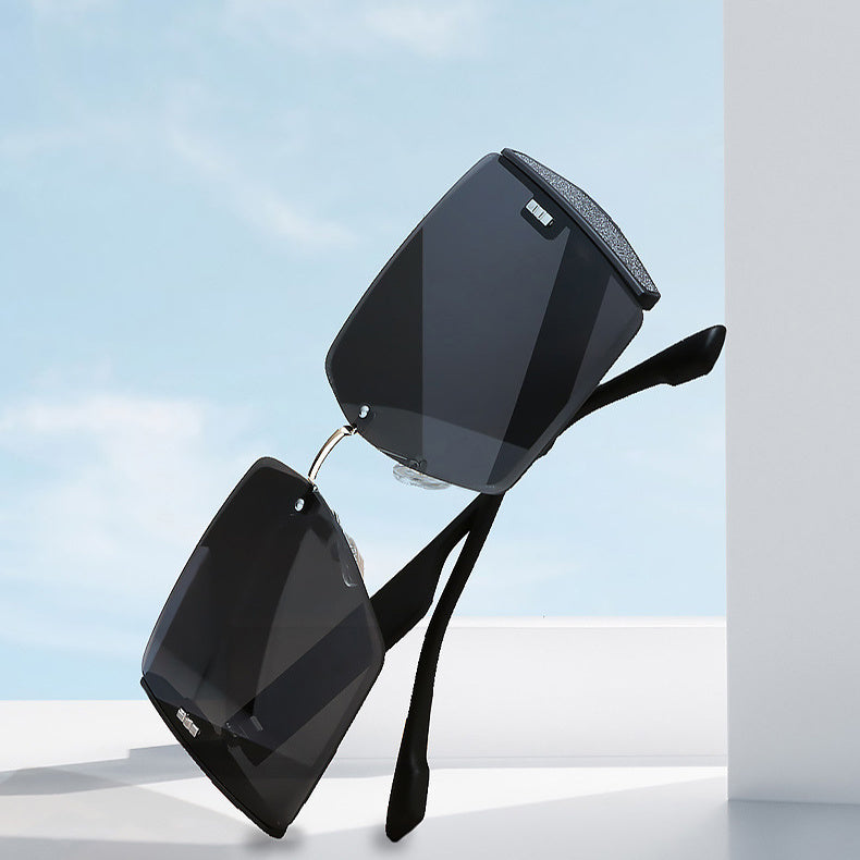 Rimless Cut-edge Square Sunglasses