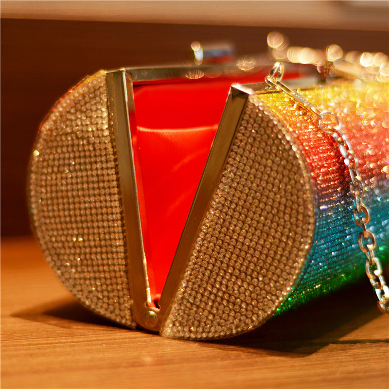 Rainbow Rhinestone Clutch/Purse Evening Bag