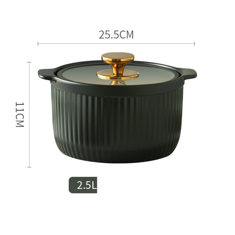 Nordic Glass Lid Casserole Soup Stew Pot