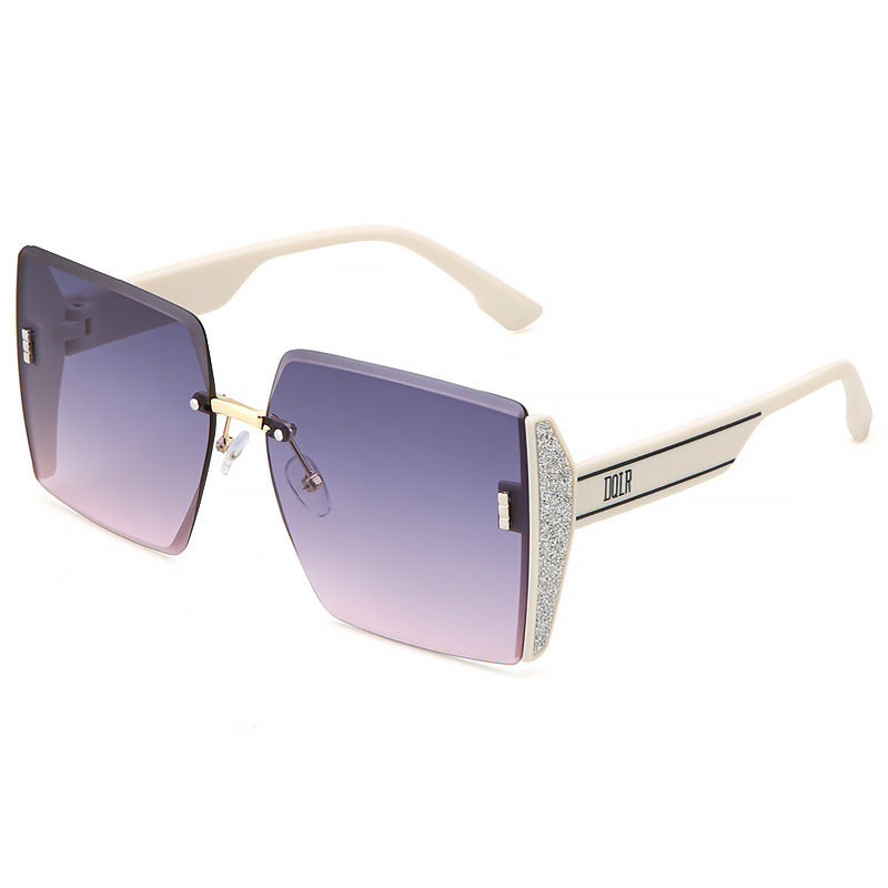 Rimless Cut-edge Square Sunglasses