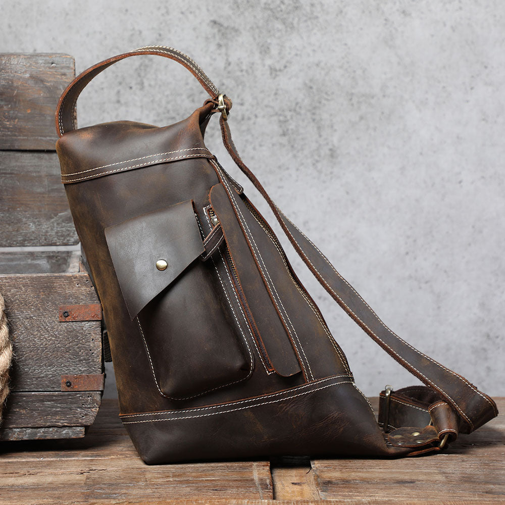 Men's Original Handmade Cowhide Chest Bag