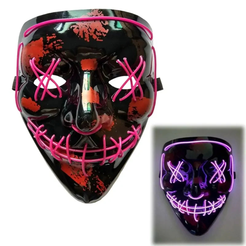 LED Purge Mask: Halloween Costume Light Up Glow-in-the-Dark Masks