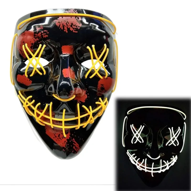 LED Purge Mask: Halloween Costume Light Up Glow-in-the-Dark Masks