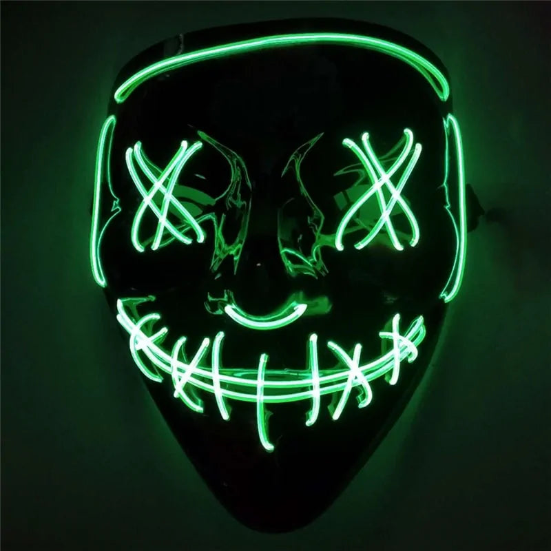 LED Purge Mask: Halloween Costume Light Up Glow-in-the-Dark Masks