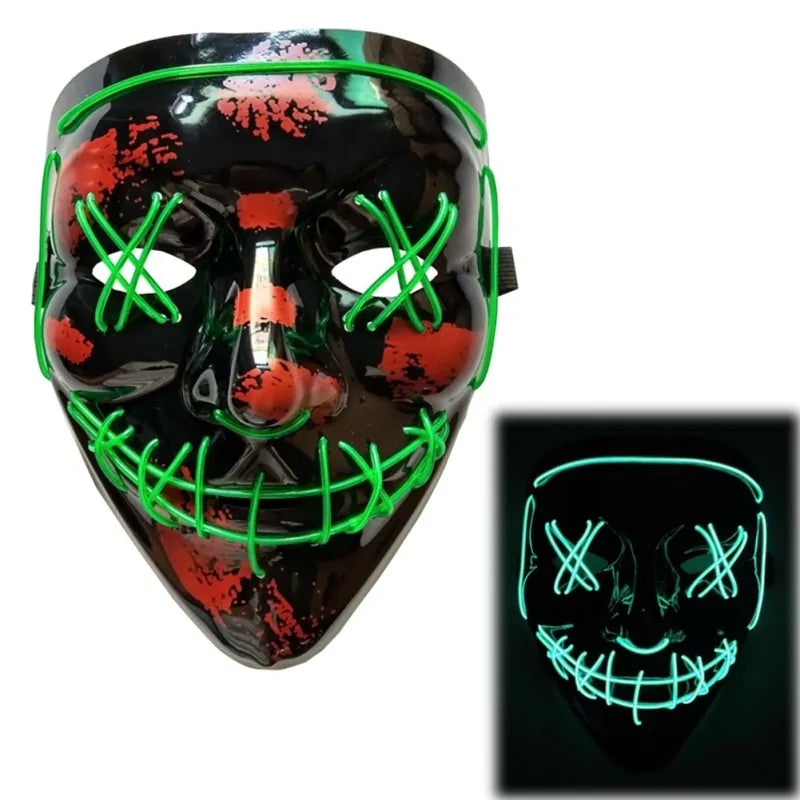 LED Purge Mask: Halloween Costume Light Up Glow-in-the-Dark Masks