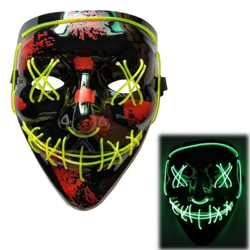LED Purge Mask: Halloween Costume Light Up Glow-in-the-Dark Masks