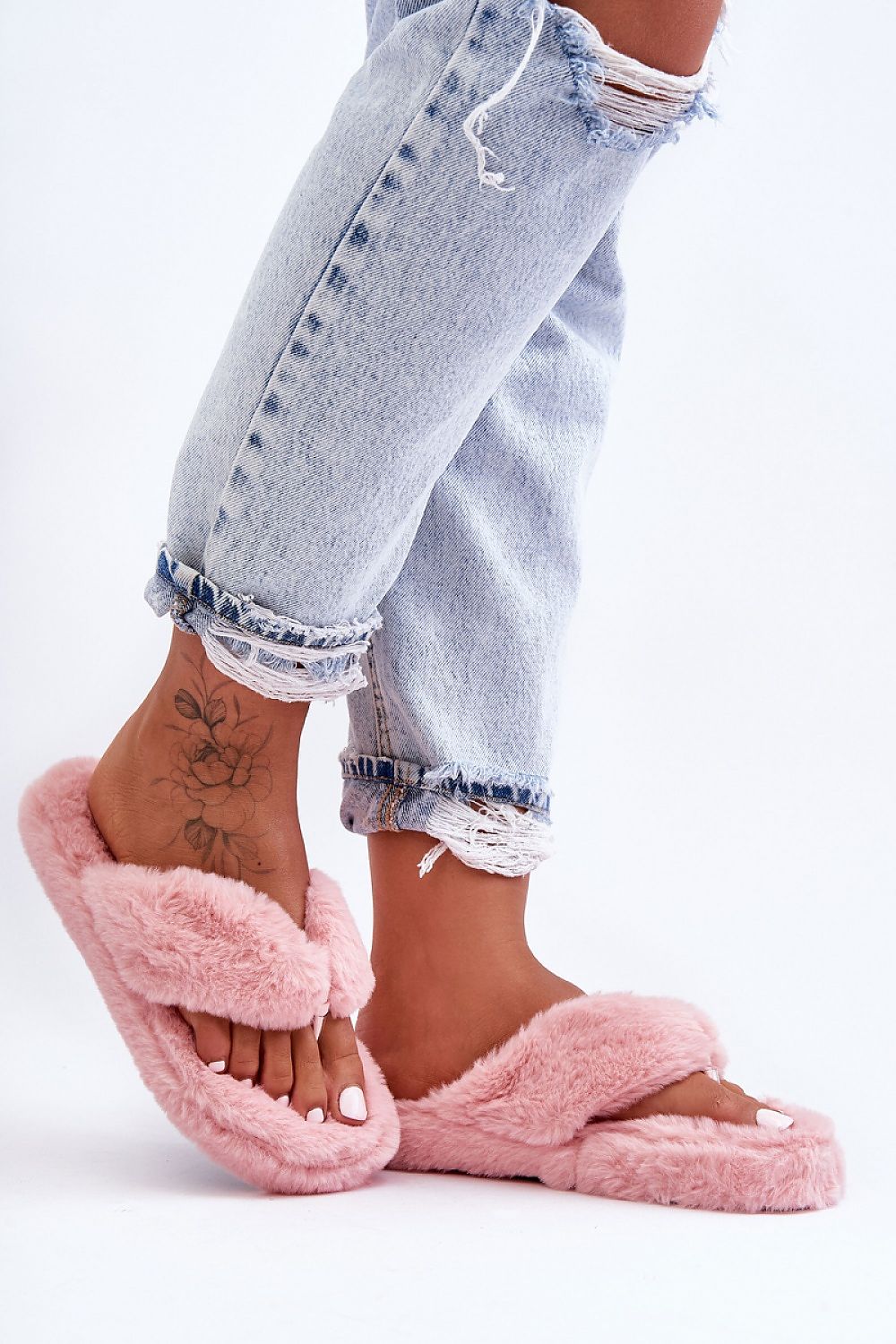 Fur Top flip-flops