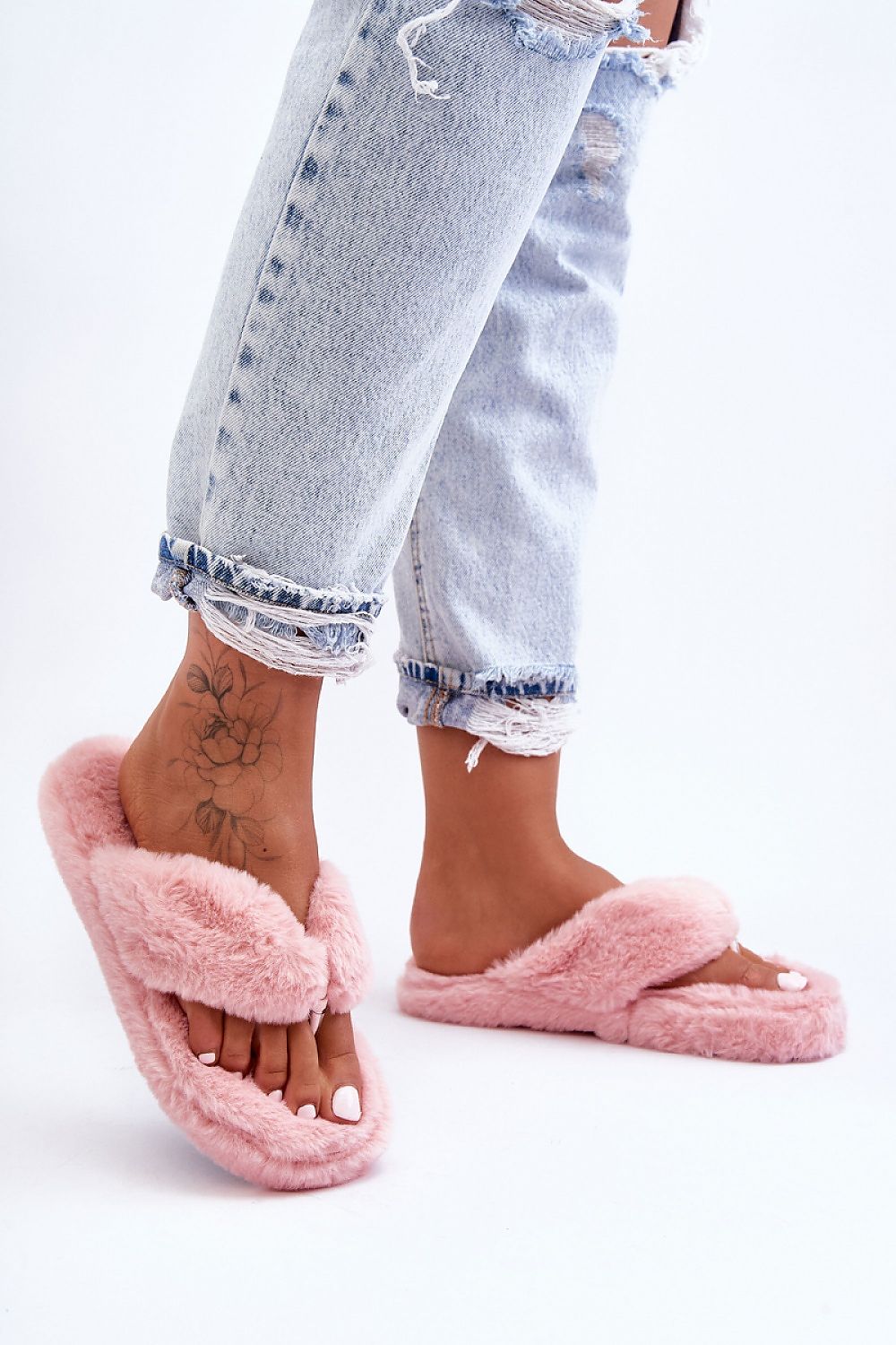 Fur Top flip-flops