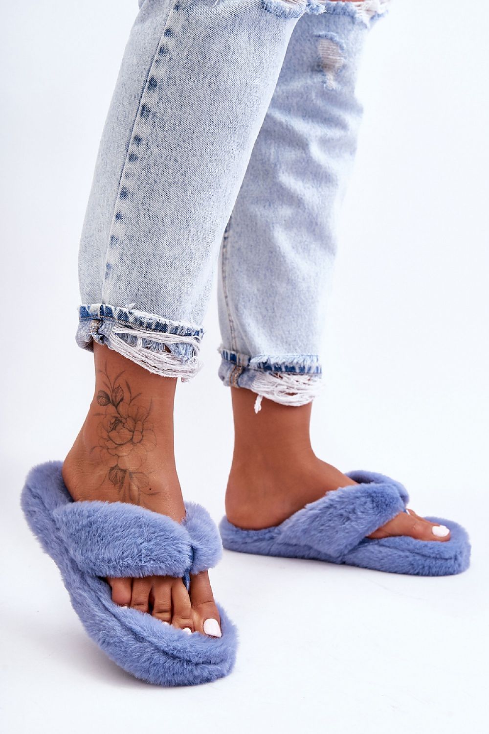 Fur Top flip-flops