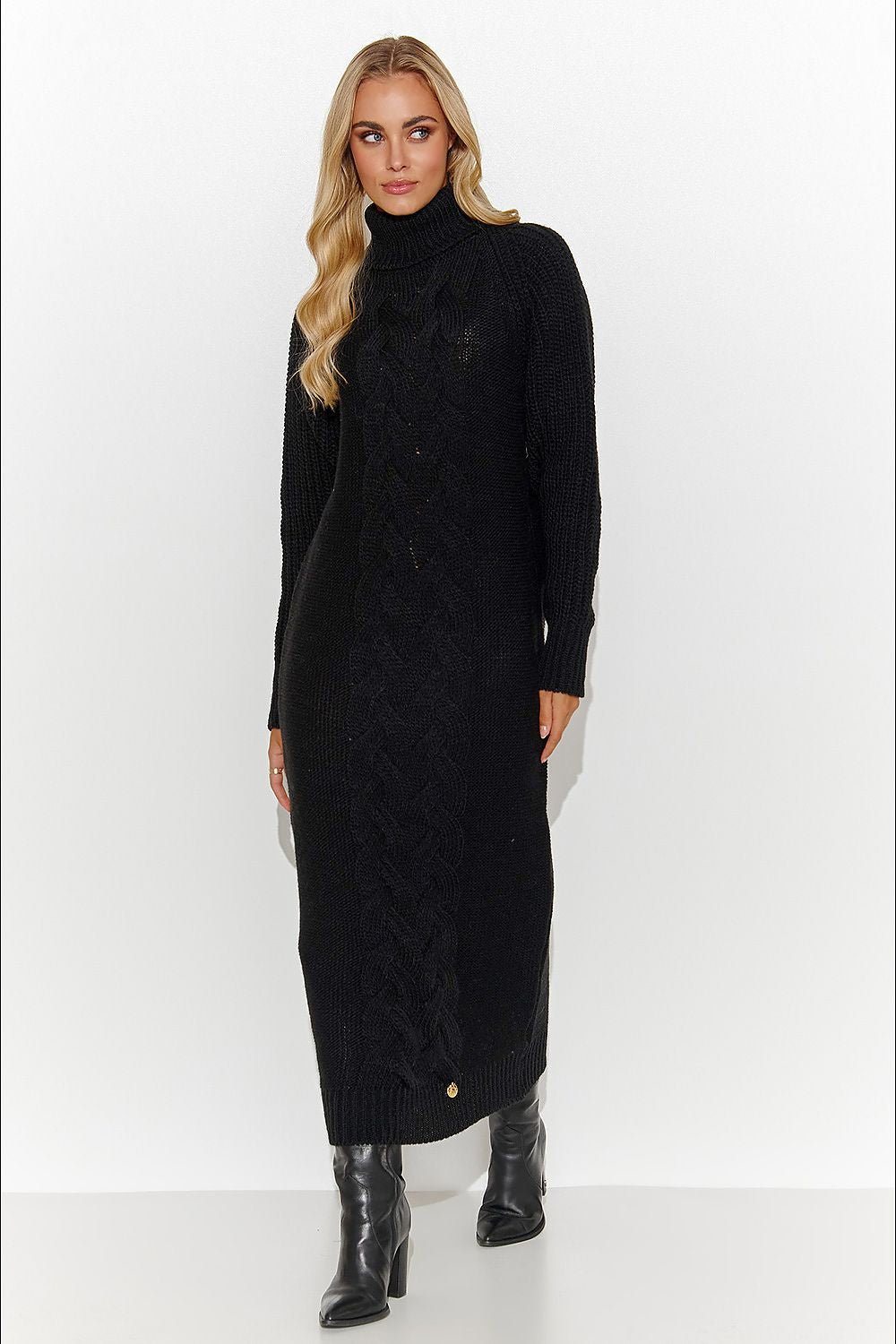 Plaid Weave Sweater Dress