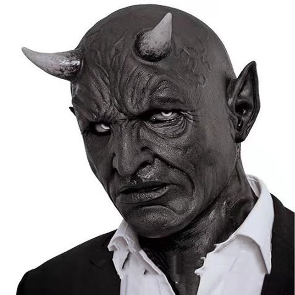New Halloween Horn Demon Latex Headgear Mask