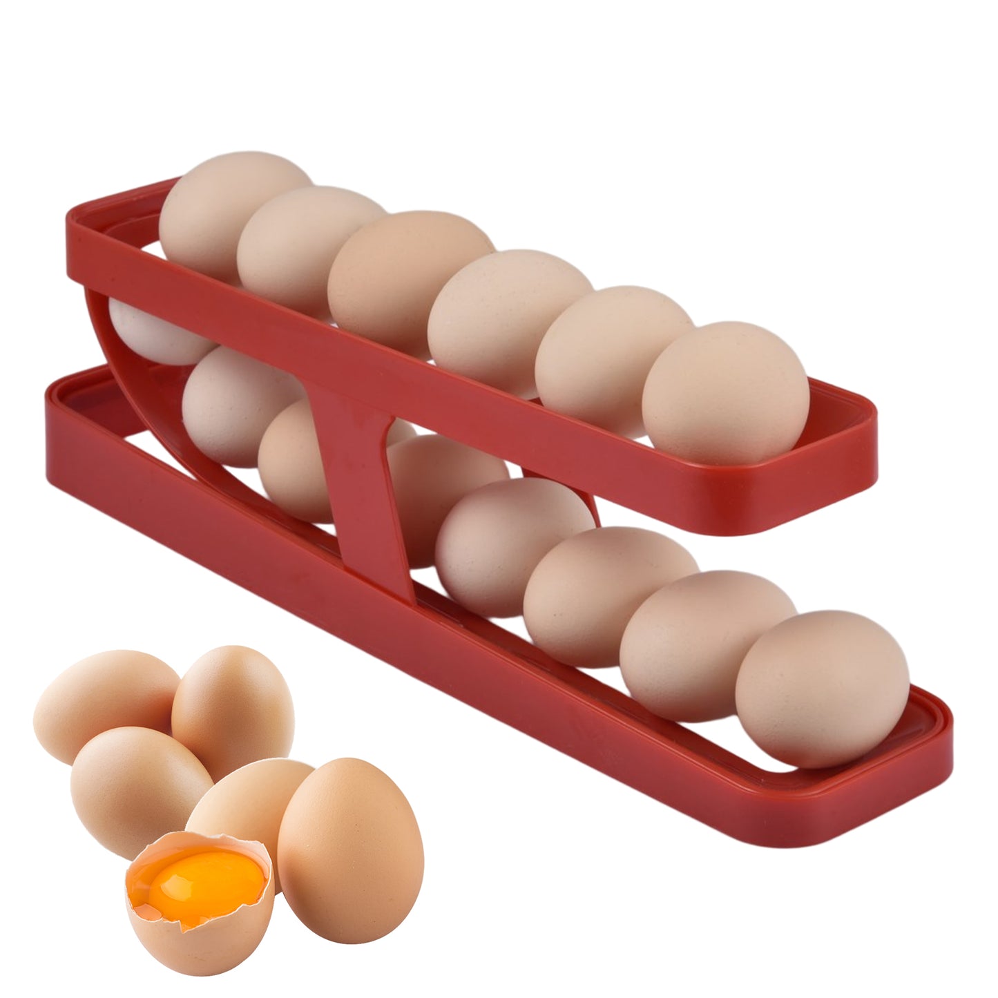 Rolldown Egg Rack Refrigerator Organizer