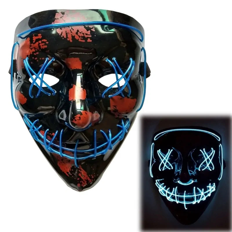 LED Purge Mask: Halloween Costume Light Up Glow-in-the-Dark Masks