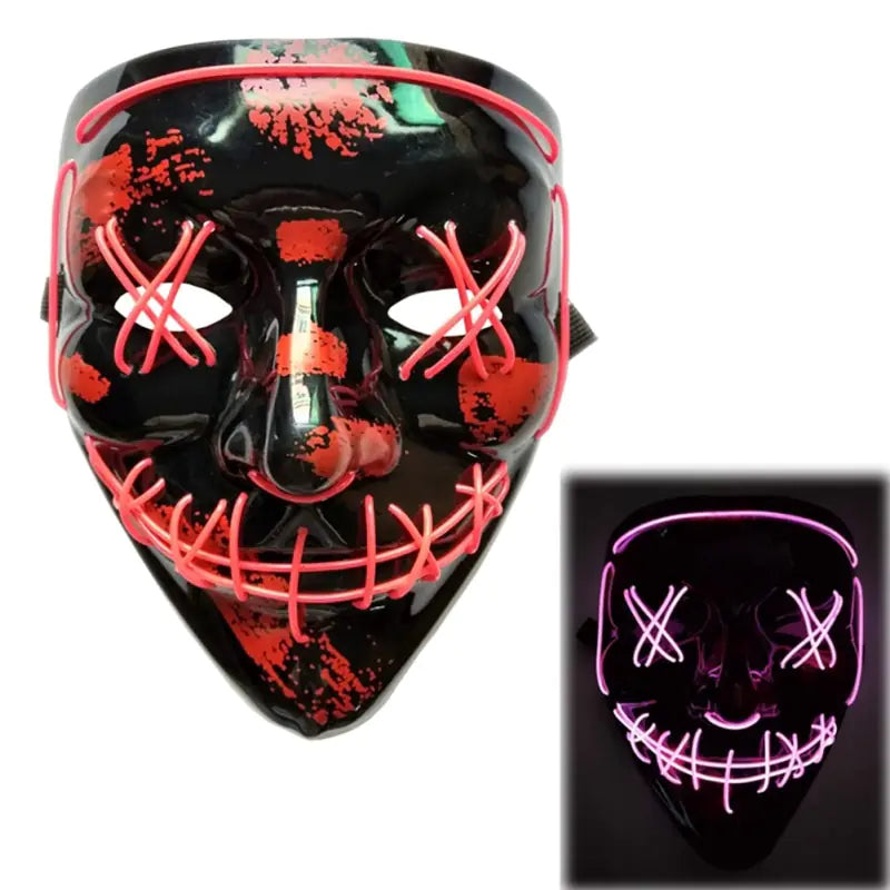 LED Purge Mask: Halloween Costume Light Up Glow-in-the-Dark Masks