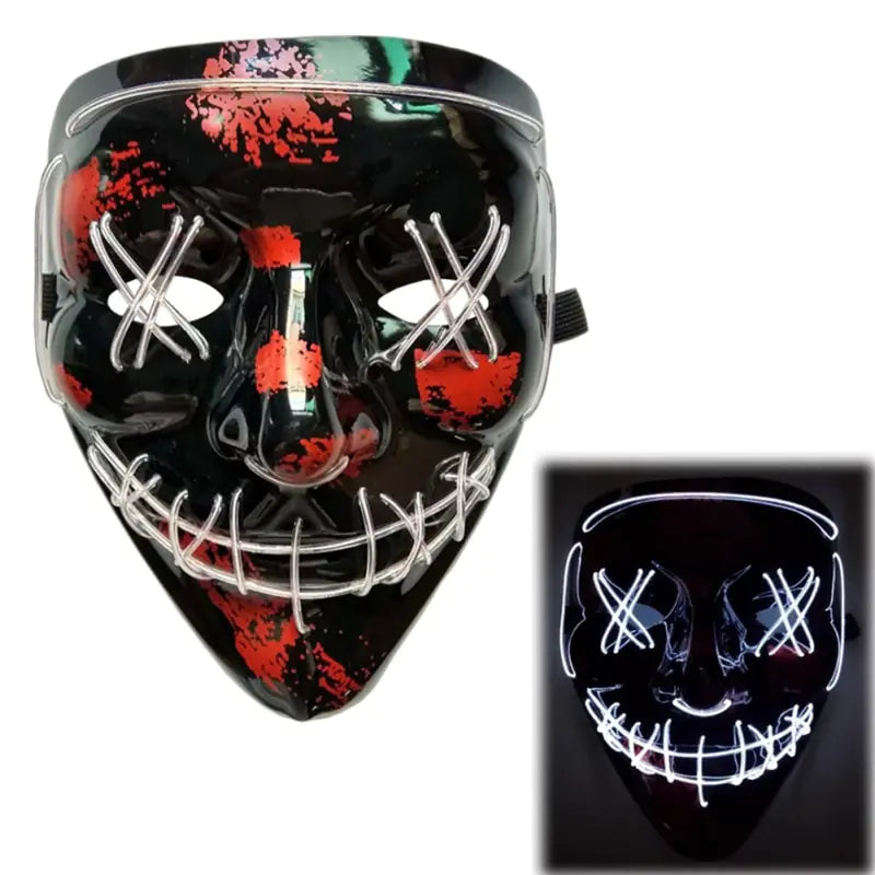 LED Purge Mask: Halloween Costume Light Up Glow-in-the-Dark Masks