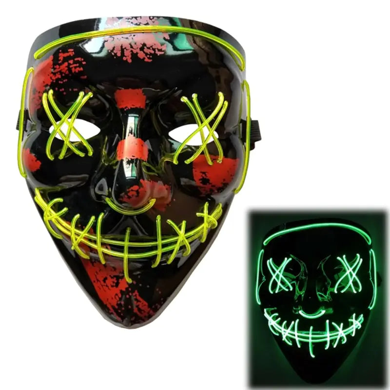 LED Purge Mask: Halloween Costume Light Up Glow-in-the-Dark Masks