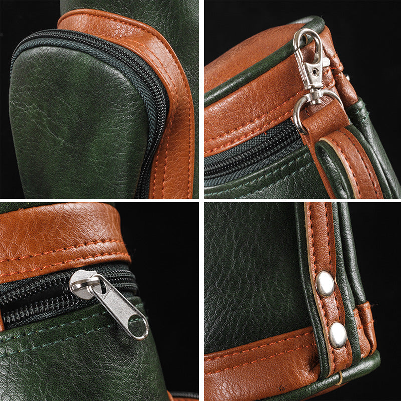 Portable Multifunctional Soft Leather Cigar Storage Bag