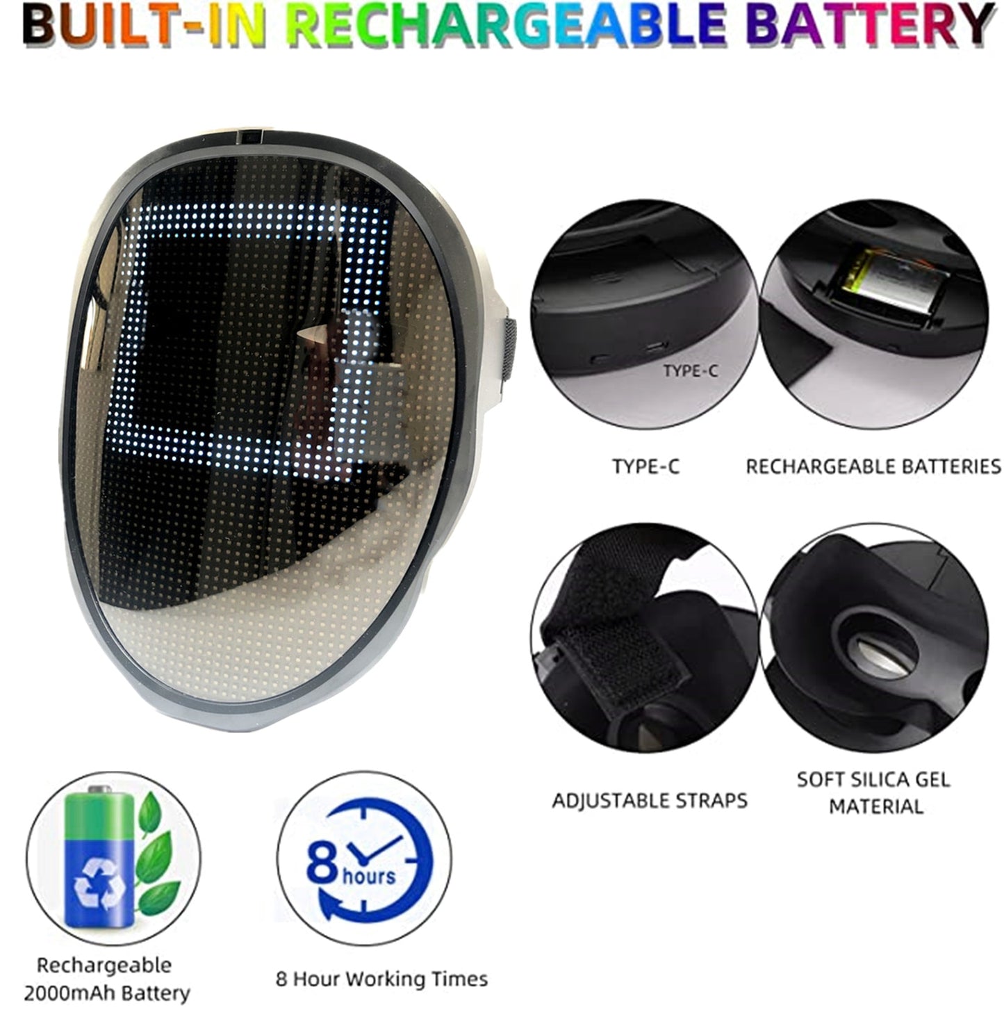 Bluetooth LED Light Up Mask